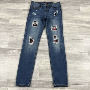 Judy Blue Pull on Skinny Jeans Women's 7/28 Blue Stretch Denim High Rise USA